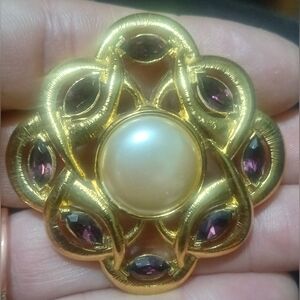 Vintage Monet Mabe Pearl Brooch